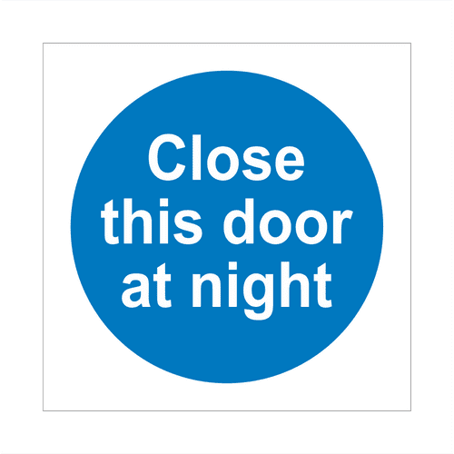 Close This Door At Night Sign | Fire Door Signs | Bath Signs Digital