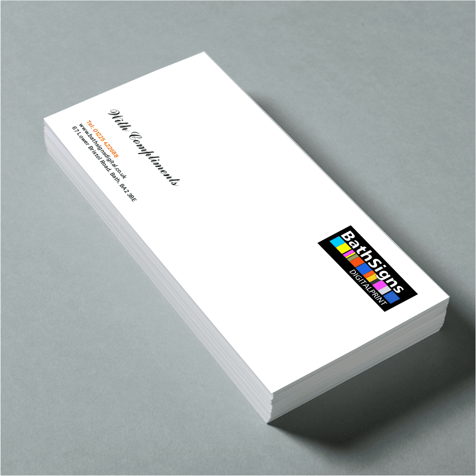 DL Compliment Slips Printed Compliment Slips Bath Signs Digital