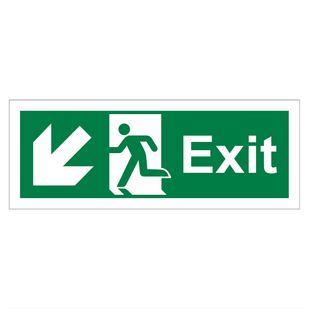 Exit Arrow Down Left Sign