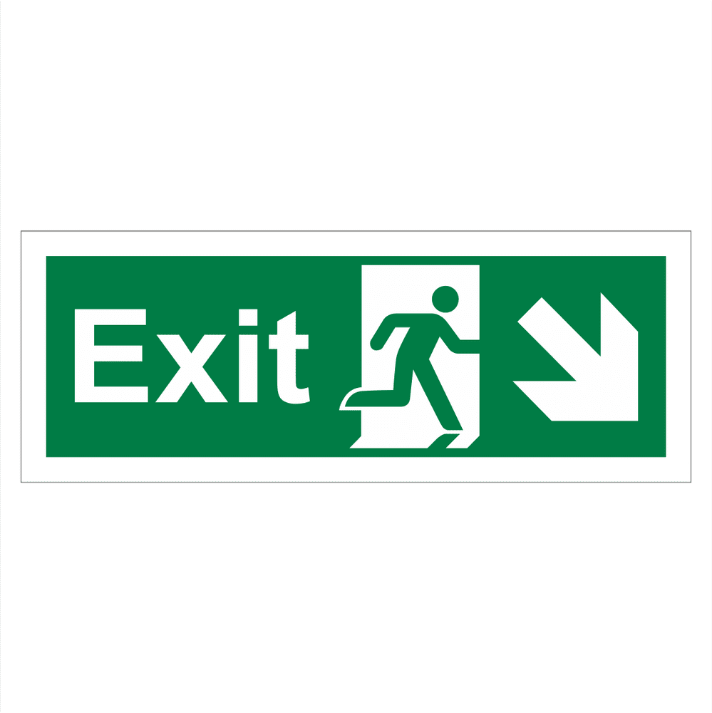 Exit Arrow Down Right Sign