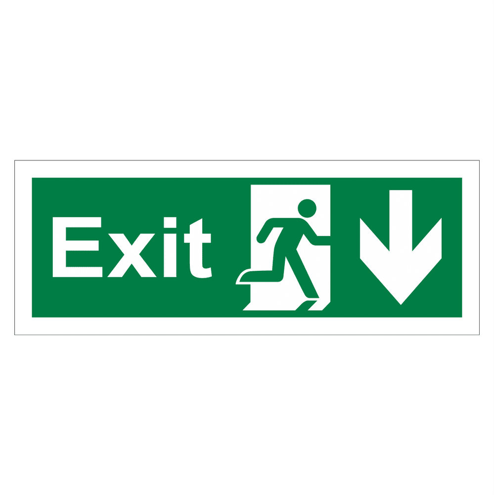 Exit Arrow Down Sign