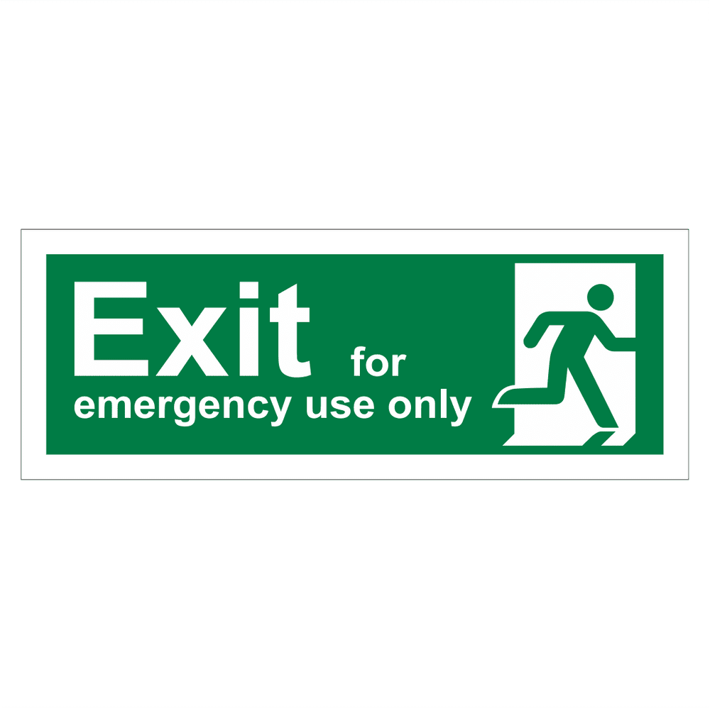 Exit For Emergency Use Only Sign