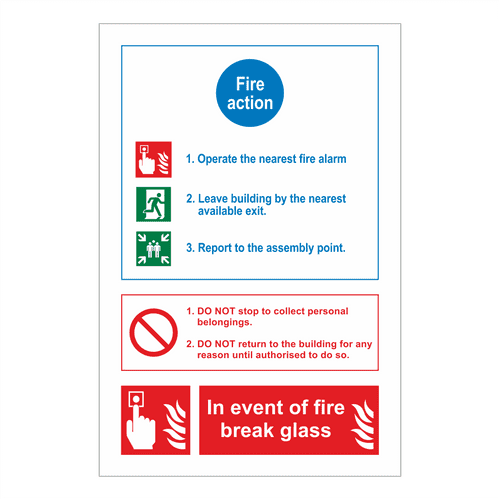 Fire Action, Do Not/ In Event Of Fire Sign | Fire Action Signs | Bath Signs Digital