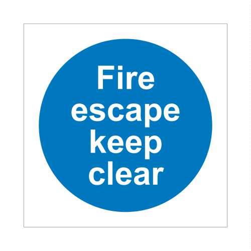Fire Escape Keep Clear Sign | Fire Door Signs | Bath Signs Digital