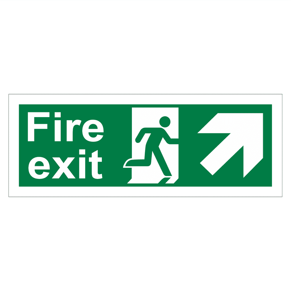 Fire Exit Arrow Up Right Sign