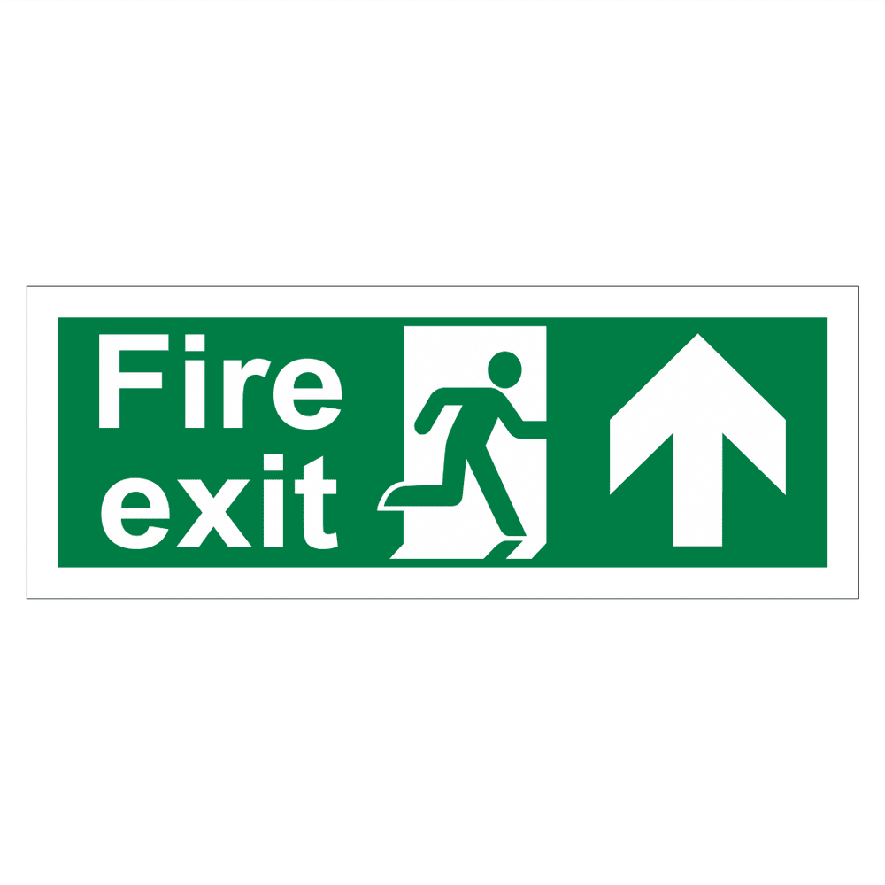 Fire Exit Arrow Up Sign