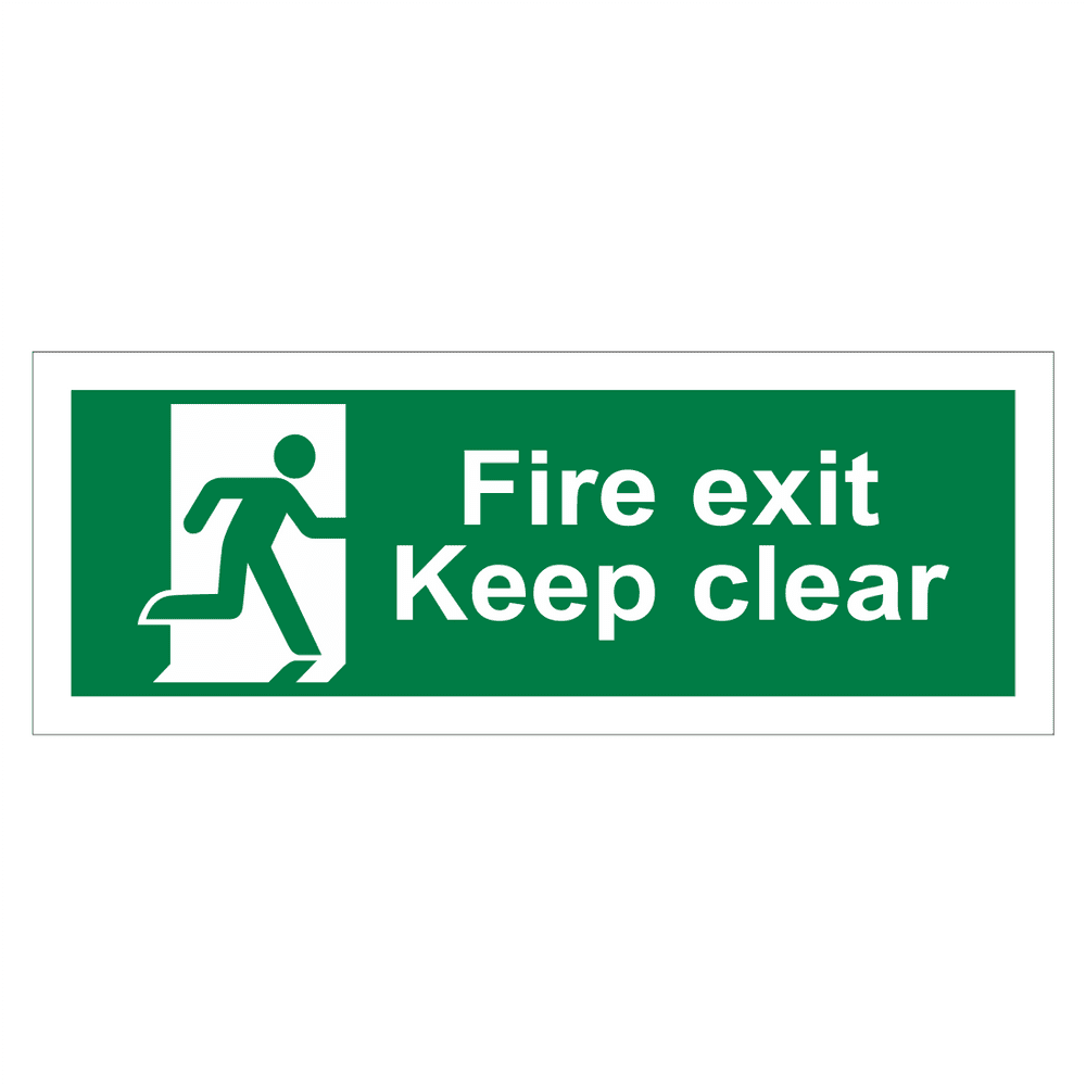 Fire Exit Keep Clear Sign