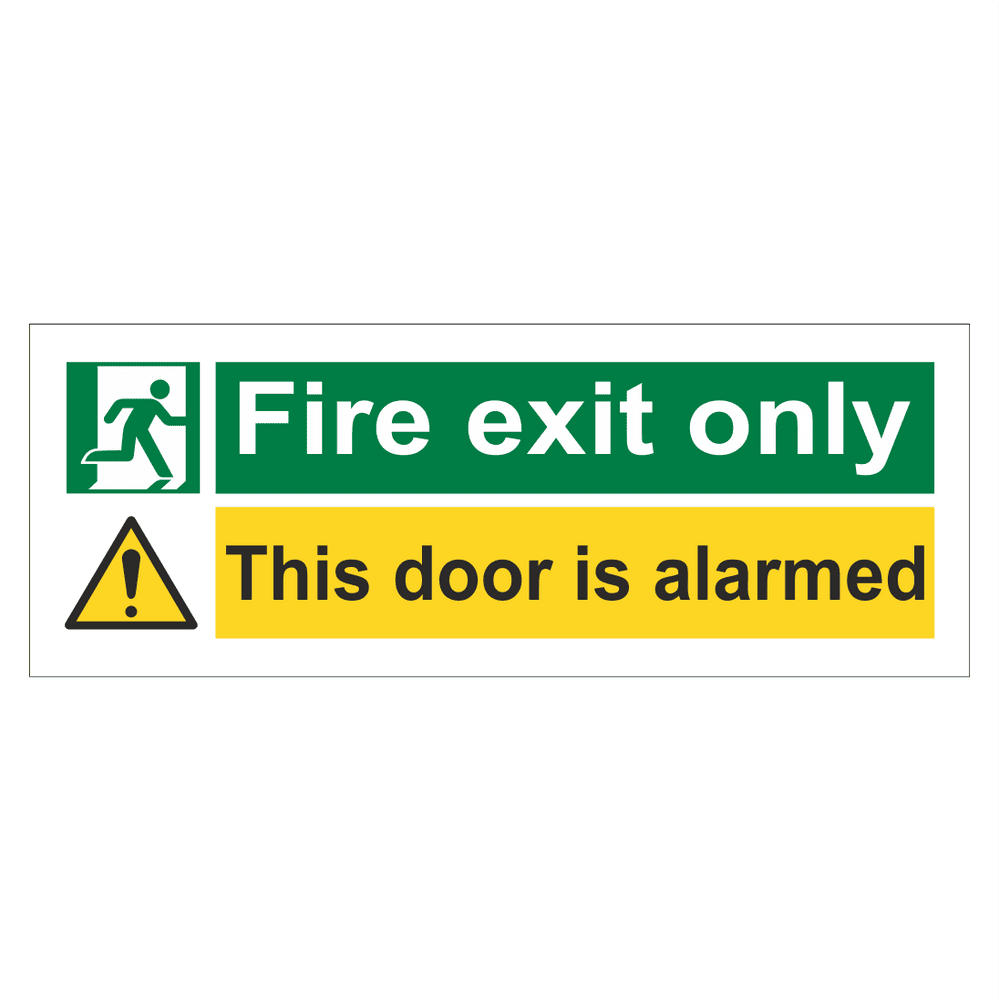 Fire Exit Only/ This Door Is Alarmed Multi-Message Sign | Emergency ...