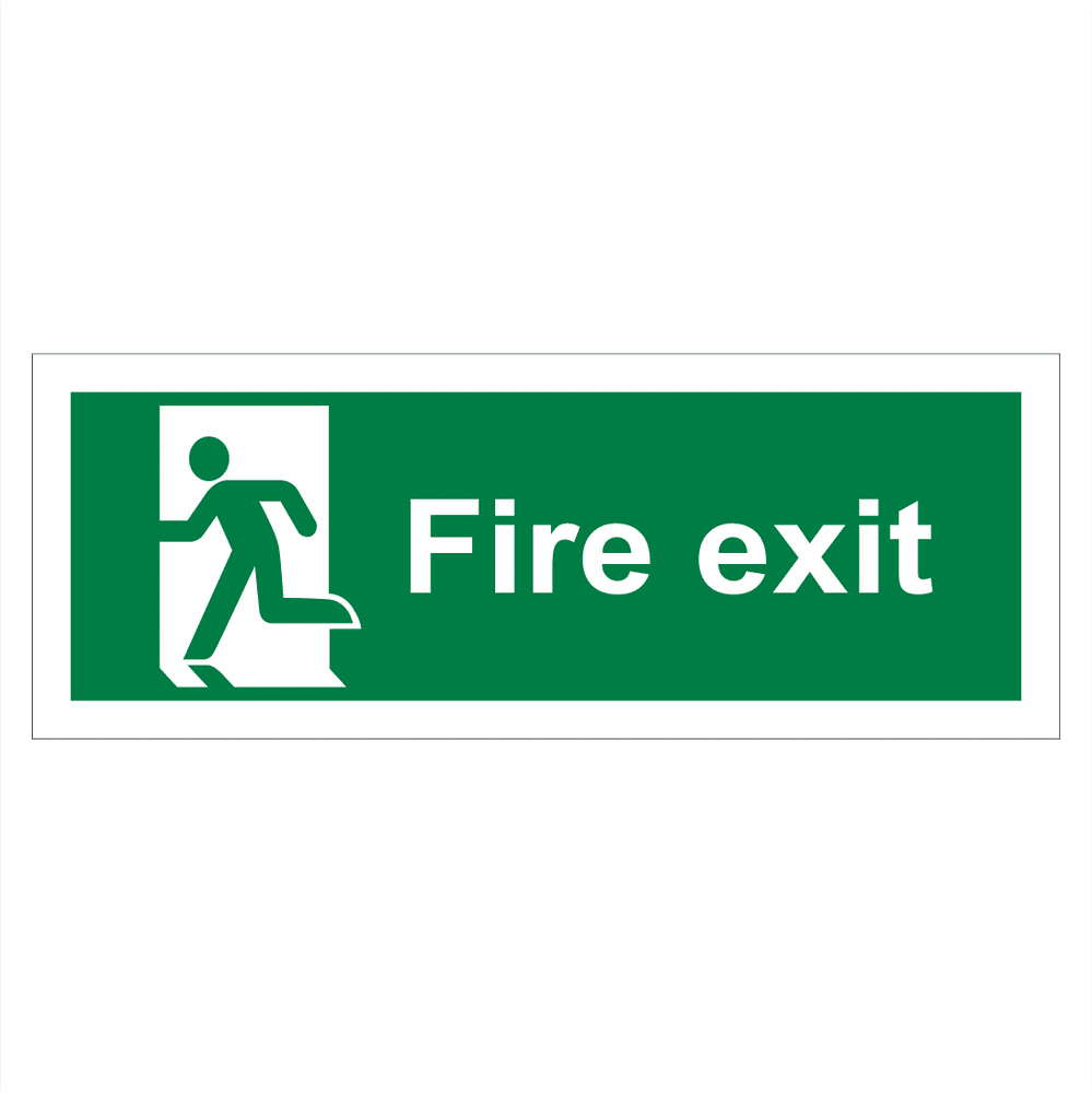 Fire Exit Running Man Left Sign | Emergency Exit Sign | Bath Signs Digital