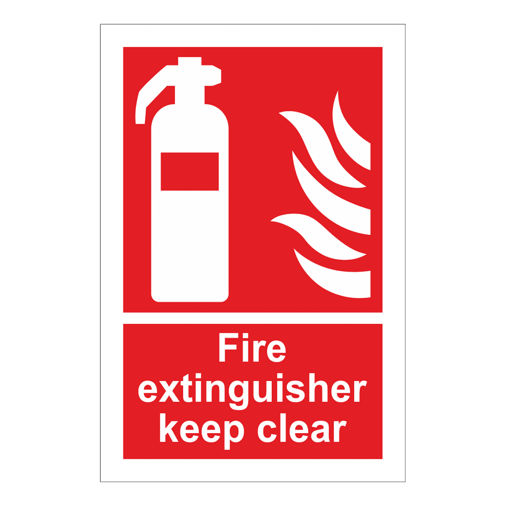 Fire Extinguisher Keep Clear Sign