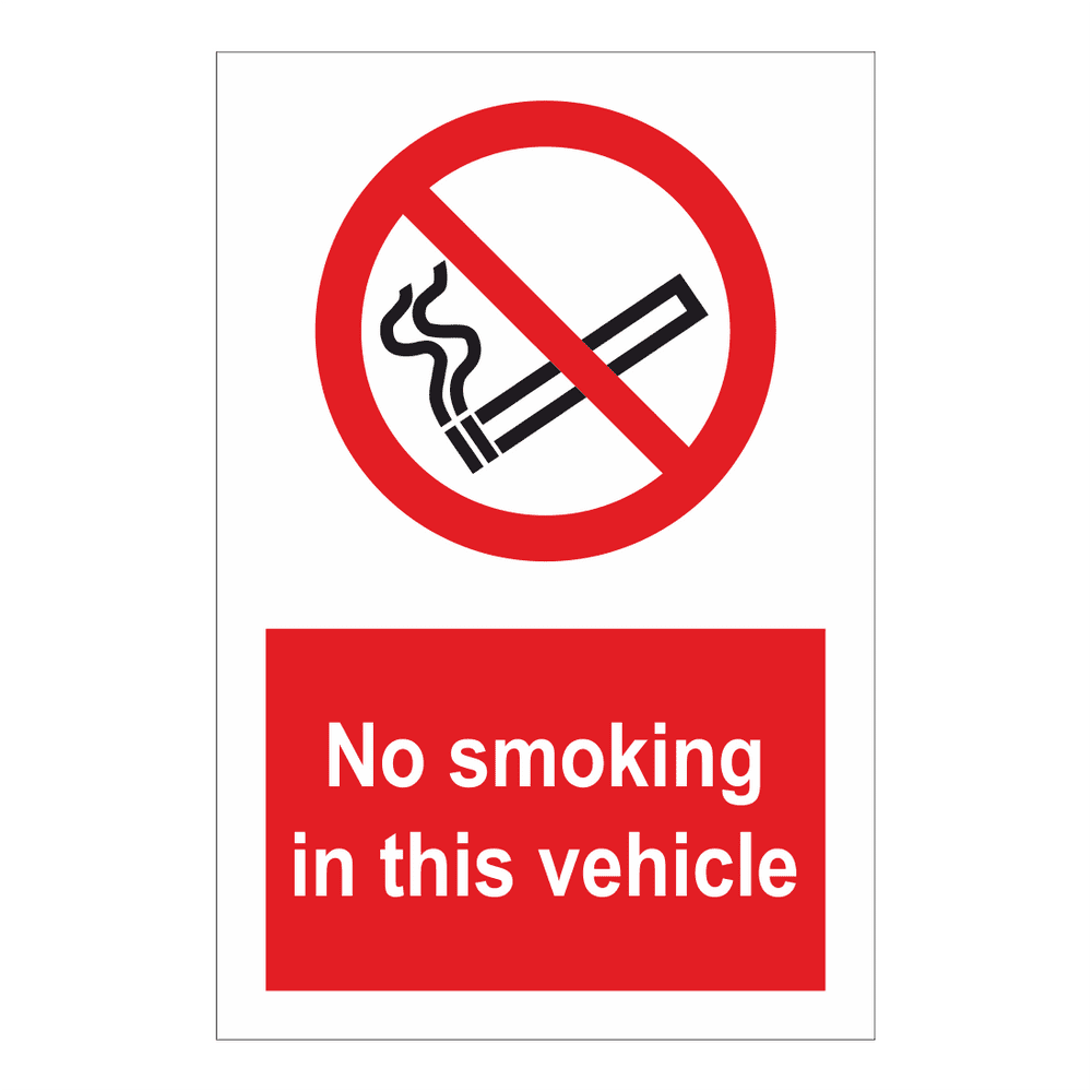No Smoking In This Vehicle Sign