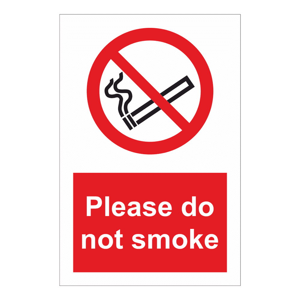 Please Do Not Smoke Sign