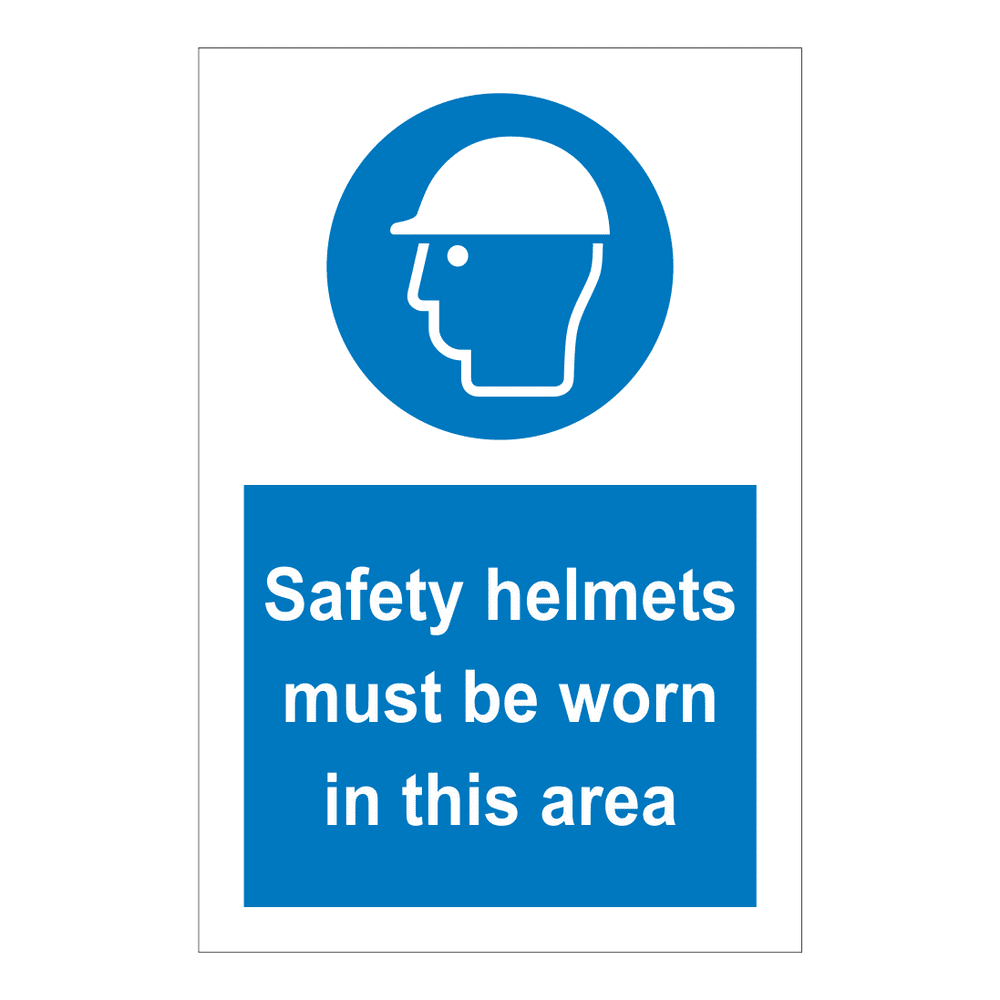 Safety Helmets Must Be Worn In This Area Sign