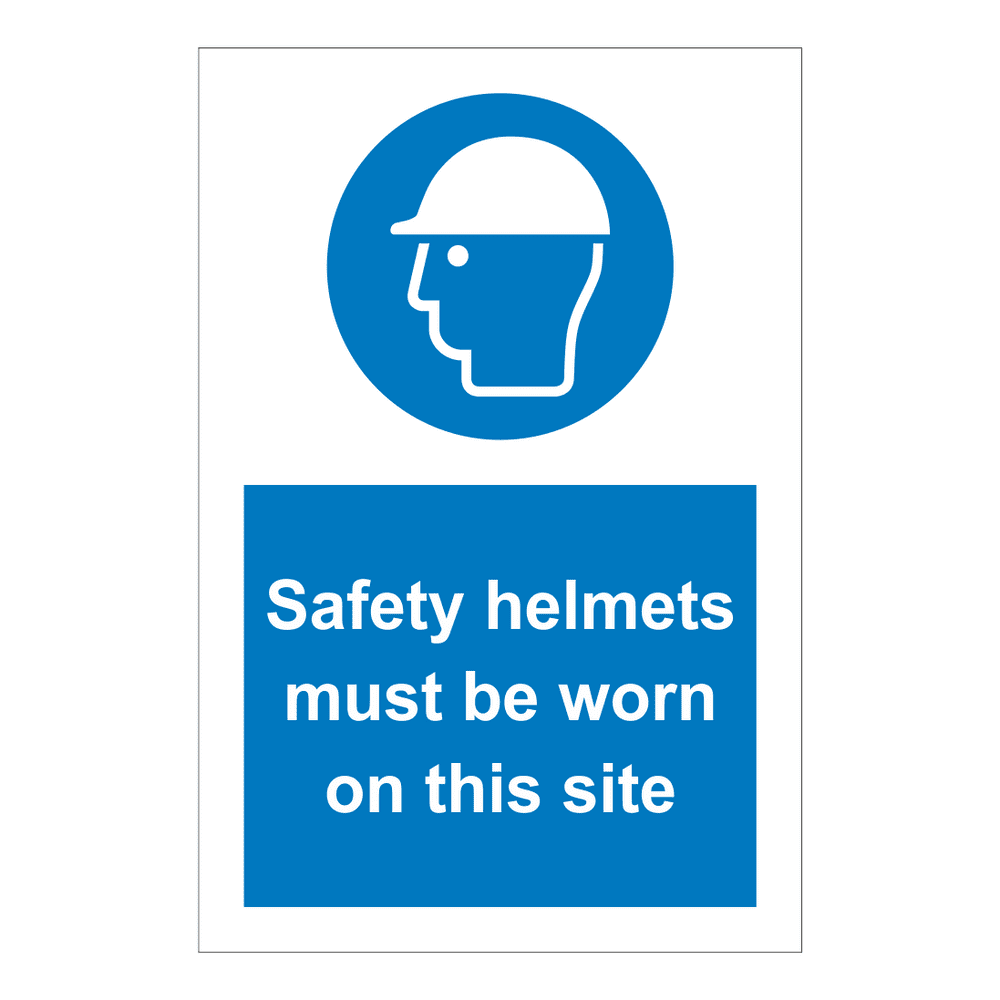 Safety Helmets Must Be Worn On This Site Sign
