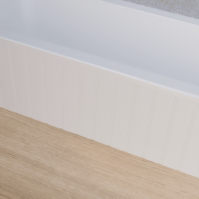 Bead and Butt Matt White 1 Piece Bath Panels