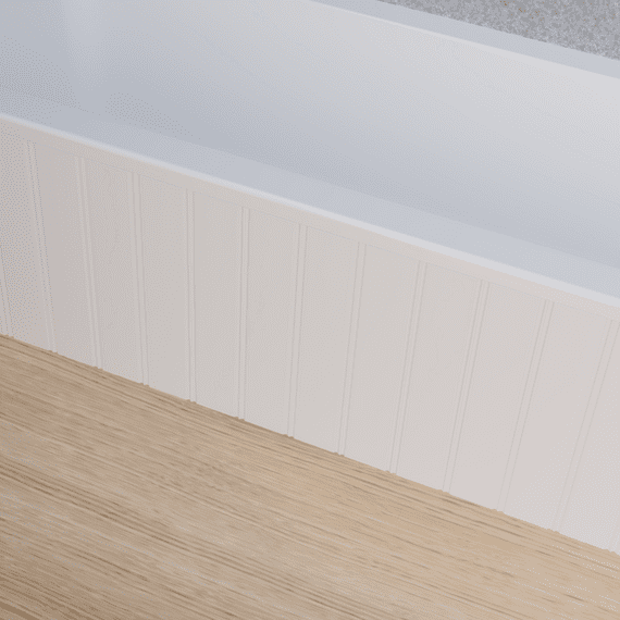 Bead and Butt Matt White 1 Piece Bath Panels