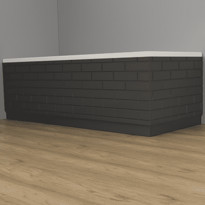 Brick Effect High Gloss Anthracite 2 Piece adjustable Bath Panels