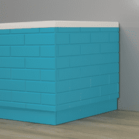 Brick Effect High Gloss Blue 2 Piece adjustable Bath Panels