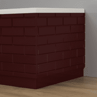 Brick Effect High Gloss Burgundy 2 Piece adjustable Bath Panels