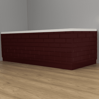 Brick Effect High Gloss Burgundy 2 Piece adjustable Bath Panels