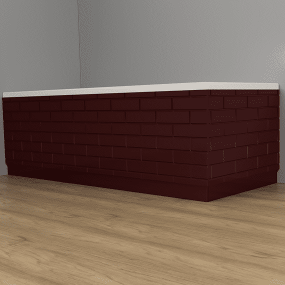 Brick Effect High Gloss Burgundy 2 Piece adjustable Bath Panels