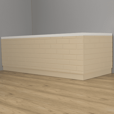 Brick Effect High Gloss Coffee 2 Piece adjustable Bath Panels