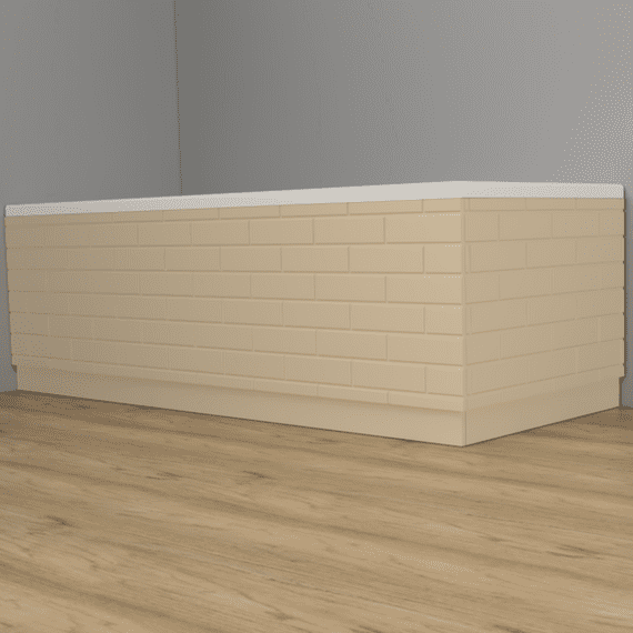 Brick Effect High Gloss Coffee 2 Piece adjustable Bath Panels