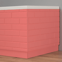 Brick Effect High Gloss Pink 2 Piece adjustable Bath Panels
