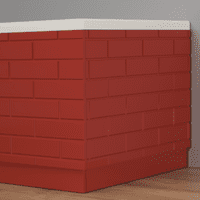 Brick Effect High Gloss Red 2 Piece adjustable Bath Panels