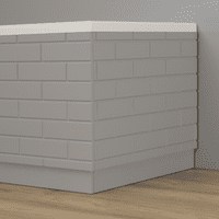 Brick Effect High Gloss Silver 2 Piece adjustable Bath Panels