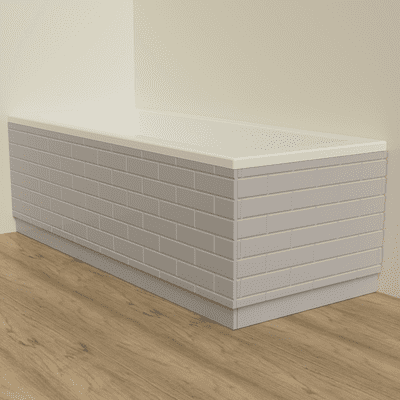 Brick Effect Light Grey Matt 2 Piece adjustable Bath Panels