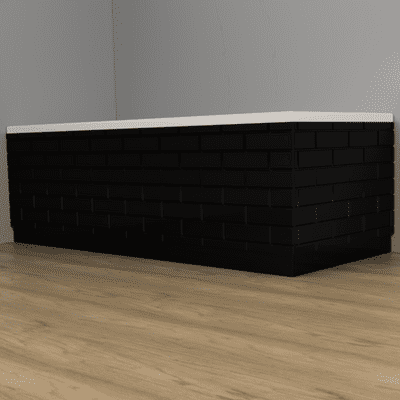 Brick Effect Matt Black 2 Piece adjustable Bath Panels