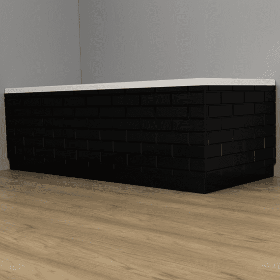 Brick Effect Matt Black 2 Piece adjustable Bath Panels