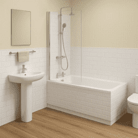 Brick Effect Matt White 2 Piece adjustable Bath Panels