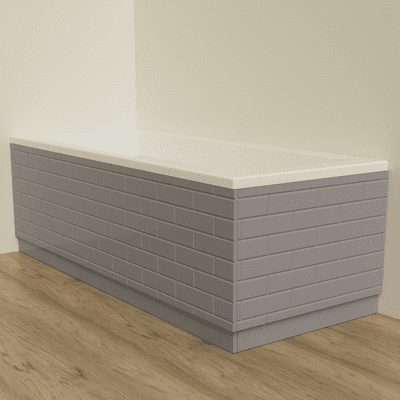Brick Style  Steel Grey Matt 2 Piece adjustable Bath Panels