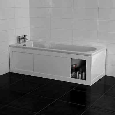 Croydex Unfold 'N' Fit White Bath Panel with Lockable Storage
