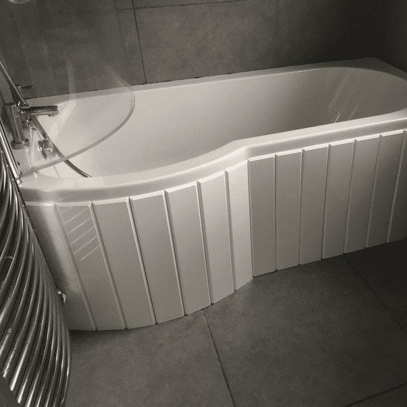 Custom Made Flexible Bath Panel ideal for P / B Shaped Shower Baths any colour / finish