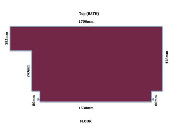 Custom Made High Gloss Burgundy Bath Panel all Styles
