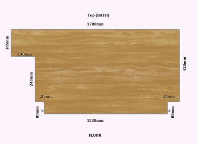 Custom Made Matt Walnut Bath Panel All Styles