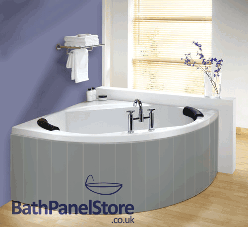 Custom Made Silver  MDF Flexible Bath Panel ideal for Corner bath and Offset Baths