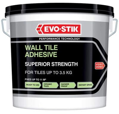 EVO-STIK SUPERIOR STRENGTH WALL TILE ADHESIVE WHITE 10LTR