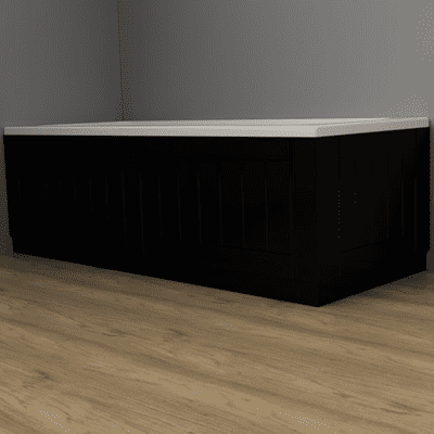 Farmhouse Shaker High Gloss Black 2 Piece adjustable Bath Panels