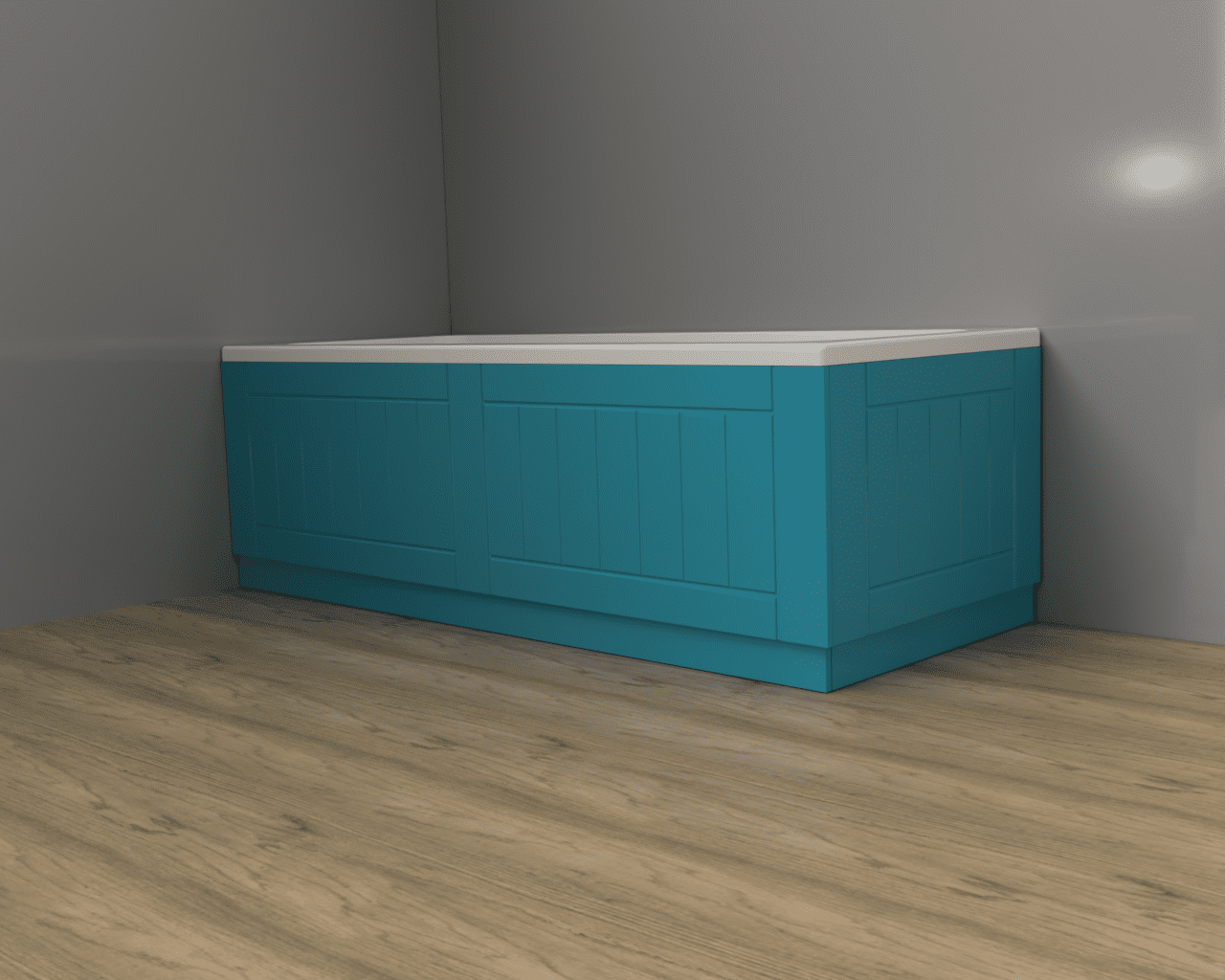 Farmhouse Shaker High Gloss Blue 2 Piece adjustable Bath Panels
