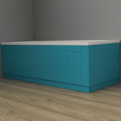Farmhouse Shaker High Gloss Blue 2 Piece adjustable Bath Panels