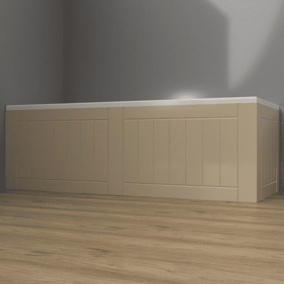 Farmhouse Shaker High Gloss Coffee 1 Piece adjustable Bath Panels