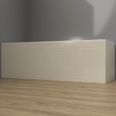 Farmhouse Shaker High Gloss Cream 1 Piece adjustable Bath Panels