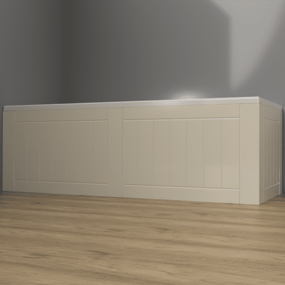 Farmhouse Shaker High Gloss Cream 1 Piece adjustable Bath Panels