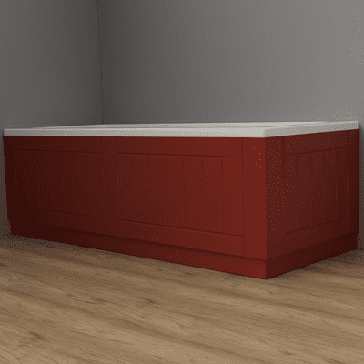 Farmhouse Shaker High Gloss Red 2 Piece adjustable Bath Panels