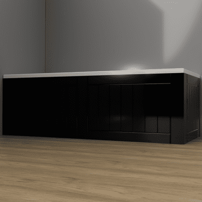 Farmhouse Shaker Style High Gloss Black 1 Piece Bath Panels