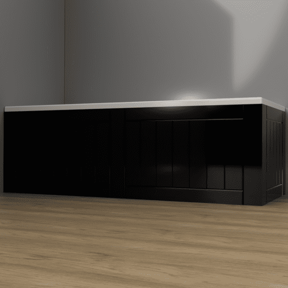 Farmhouse Shaker Style High Gloss Black 1 Piece Bath Panels
